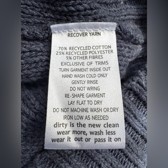 Toad & Co Cambridge Cable Crewneck sweater in denim blue, Extra Small, XS - Picture 10 of 13